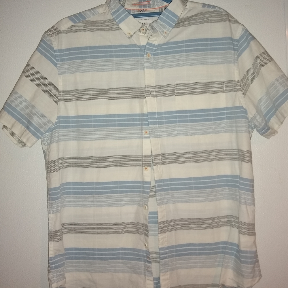 Cactus Blue and Gray Striped Casual Shirt